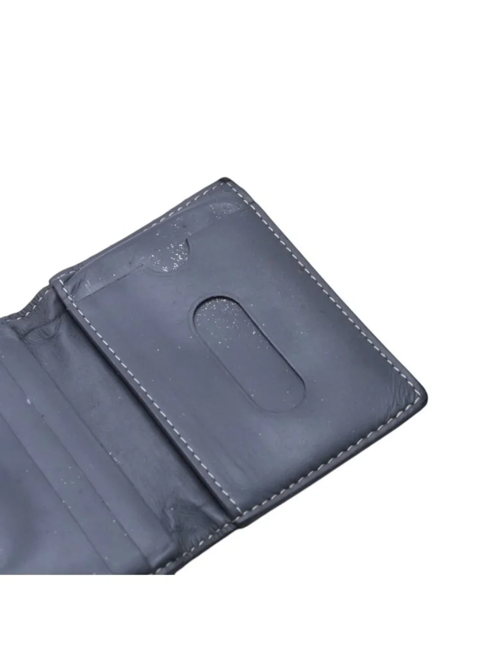 Goyard Saint Pierre Card Wallet Herringbone Pattern Canvas Leather Gray Yellow